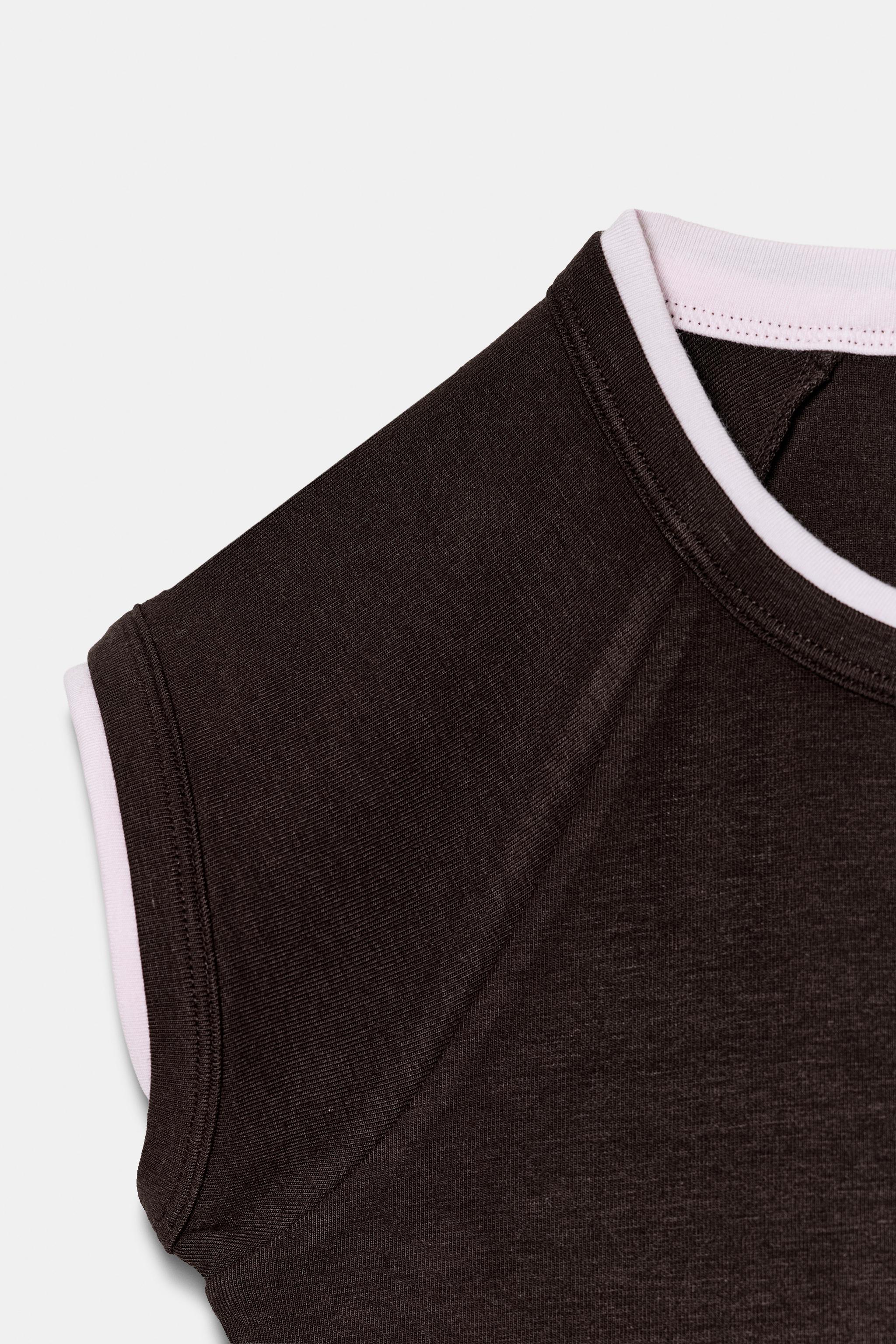T-SHIRT EFFET DOUBLE MANCHE COURTE
